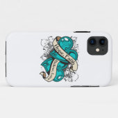Ovarian Cancer Hope Faith Dual Hearts Case-Mate iPhone Case (Achterkant (horizontaal))
