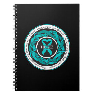 Ovarian Cancer Hope Intertwind Ribbon Notitieboek