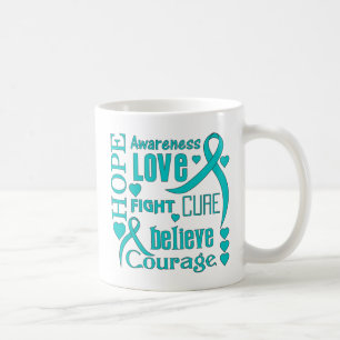 Ovarian Cancer Hope Words Collage Koffiemok