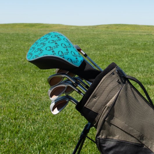 Ovarian cancer teal ribbon golf lovers club golfheadcover (Insitu)