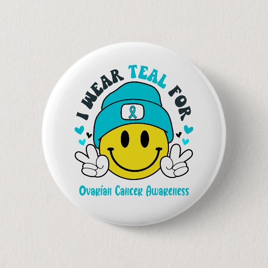 Ovariële kankervoorlichting Koolstofondersteuning Ronde Button 5,7 Cm (Voorkant)