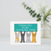 Ovariële oncologie team Bedankt, Cartoon katten. Briefkaart (Staand voorkant)