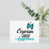 Ovarium Cancer Awareness Butterfly Briefkaart (Staand voorkant)