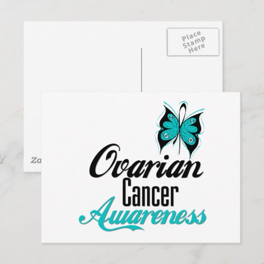 Ovarium Cancer Awareness Butterfly Briefkaart (Voorkant / Achterkant)
