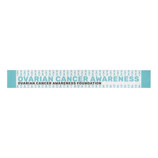 Ovarium Cancer Awareness Pattern Grosgrain Lint (Voorkant)