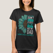 Ovarium Cancer Awareness Ribbon Dad Warrior T-shirt (Voorkant)
