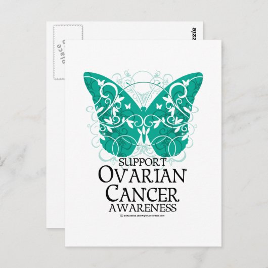 Ovarium Cancer Butterfly Briefkaart (Voorkant / Achterkant)