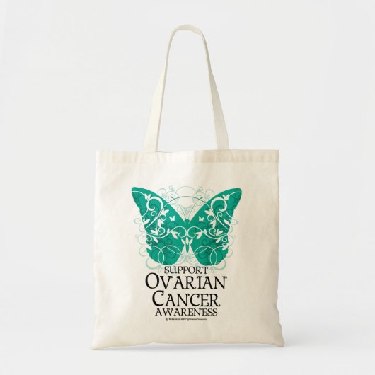 Ovarium Cancer Butterfly Tote Bag (Voorkant)