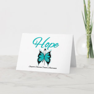 Ovarium Cancer Hope Butterfly Ribbon Kaart