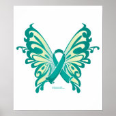 Ovarium Cancer Ribbon Butterfly Poster (Voorkant)