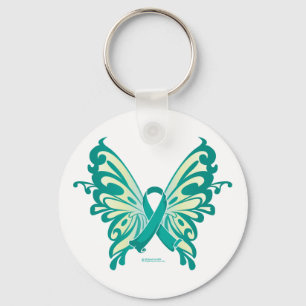 Ovarium Cancer Ribbon Butterfly Sleutelhanger