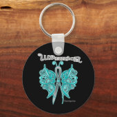 Ovarium Cancer Warrior Celtic Butterfly Sleutelhanger (Voorkant)