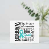 Ovarium Cancer Warrior Collage Briefkaart (Staand voorkant)