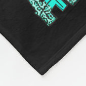 Ovarium kankerbewustzijn Messy Bun Blauwgroen lint Fleece Deken (Hoek)