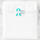 Ovariumcarcinoom Survivor Flower Ribbon Ronde Sticker (Tas)