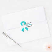 Ovariumcarcinoom Survivor Flower Ribbon Ronde Sticker (Envelop)