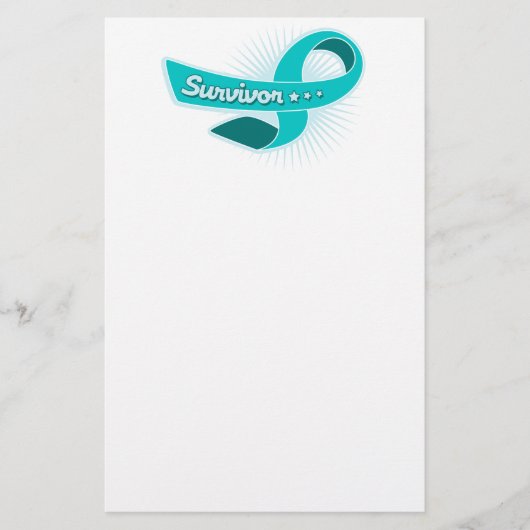 Ovariumcarcinoom Survivor Ribbon Briefpapier (Voorkant)