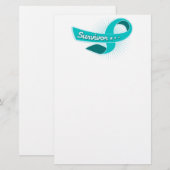 Ovariumcarcinoom Survivor Ribbon Briefpapier (Voorkant / Achterkant)