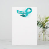 Ovariumcarcinoom Survivor Ribbon Briefpapier (Staand voorkant)