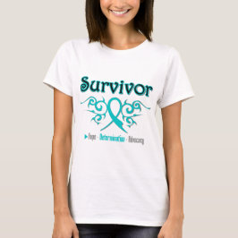 Ovariumcarcinoom Survivor Tribal Ribbon T-shirt