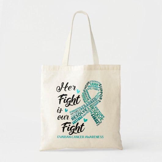 Ovariumkanker Bewustheid Haar strijd is onze strij Tote Bag (Voorkant)