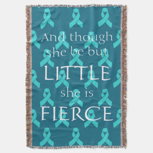 Ovariumkanker Blauwgroen lintdraad Deken (Voorkant Verticaal)