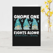 Ovariumkanker Blauwgroen Ribbon Gnome Kaart (Gele Bloem)