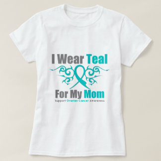 Ovariumkanker Blauwgroen tribbon mam T-shirt