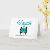 Ovariumkanker Faith Butterfly Kaart (Gele Bloem)