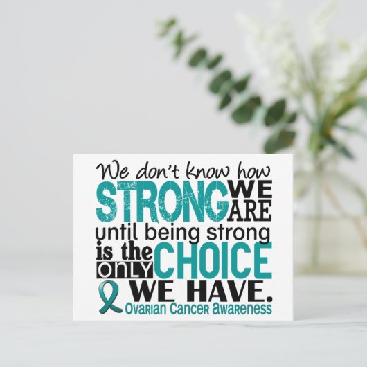 Ovariumkanker hoe sterk we zijn briefkaart (Staand voorkant)