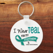 Ovariumkanker Ik heb BLAUWGROEN DRAAG voor MIJN MO Sleutelhanger (Voorkant)