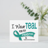 Ovariumkanker Ik heb BLAUWGROEN DRAAG voor MIJN VR Briefkaart (Staand voorkant)