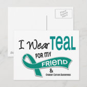 Ovariumkanker Ik heb BLAUWGROEN DRAAG voor MIJN VR Briefkaart (Voorkant / Achterkant)