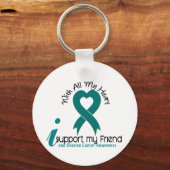 Ovariumkanker Ik steun mijn vriend Sleutelhanger (Voorkant)