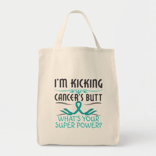 Ovariumkanker kankerstimulerende maar superkrachti tote bag (Voorkant)
