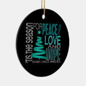 Ovariumkanker Kerstmis 1 Keramisch Ornament (Rechts)