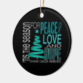 Ovariumkanker Kerstmis 1 Keramisch Ornament (Links)