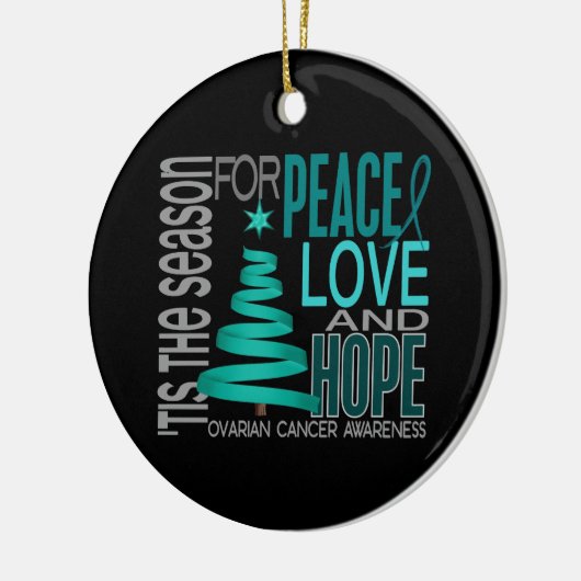 Ovariumkanker Kerstmis 1 Keramisch Ornament (Links)