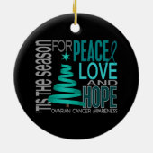 Ovariumkanker Kerstmis 1 Keramisch Ornament (Achterkant)