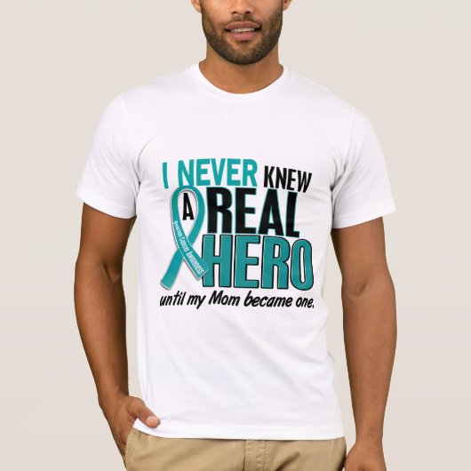 Ovariumkanker KNIEUW EEN HERO 2 Mam T-shirt (Voorkant)