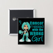 Ovariumkanker met verkeerd beeld Girl.png Vierkante Button 5,1 Cm (Voorkant /achterkant)