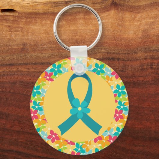 Ovariumkanker of PCOS Awareness Gift Sleutelhanger (Voorkant)