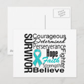 Ovariumkanker Overlevende collage Briefkaart (Voorkant / Achterkant)