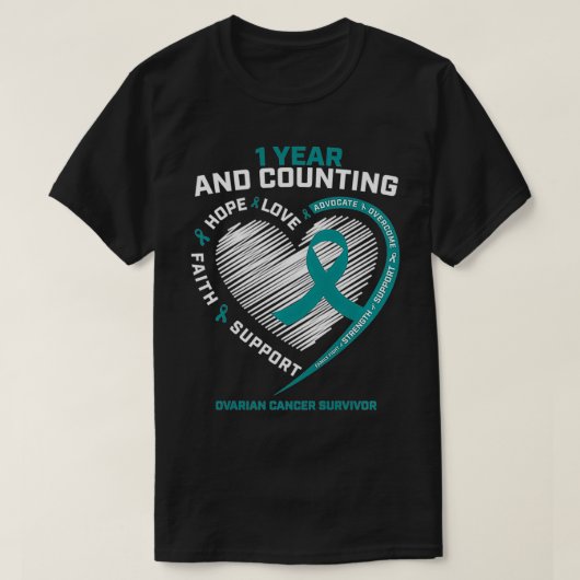 Ovariumkanker Overleving 1 jaar kanker Vrij T-shirt (Design voorkant)