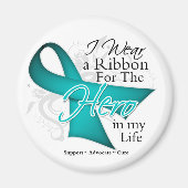 Ovariumkanker Ribbon Hero in Mijn leven Magneet (Voorkant)
