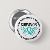 Ovariumkanker Survivor Tribal Ribbon Ronde Button 5,7 Cm (Voorkant /achterkant)