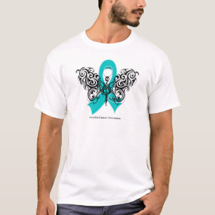 Ovariumkanker Tribale Butterfly Ribbon T-shirt