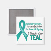 Ovariumkanker voor elke... ik heb Blauwgroen 1 Magneet (Voorkant / Achterkant)