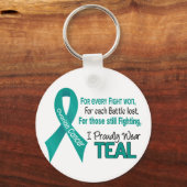 Ovariumkanker voor elke... ik heb Blauwgroen 1 Sleutelhanger (Voorkant)