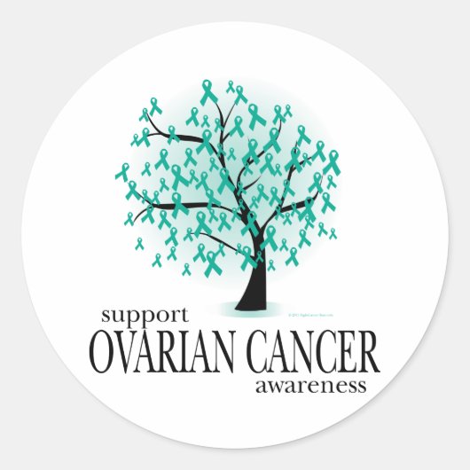 Ovariumkankerboom Ronde Sticker (Voorkant)
